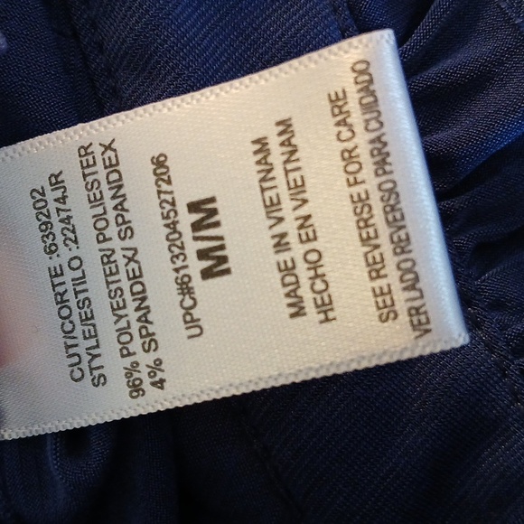 Navy Blue Ruffled Cut Out Blouse with Mandarin Collar size M - Picture 7 of 8